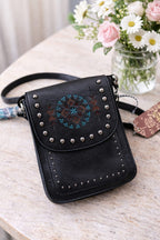 CARTERA BOHO NEGRA BORDADA