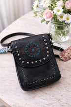 CARTERA BOHO NEGRA BORDADA