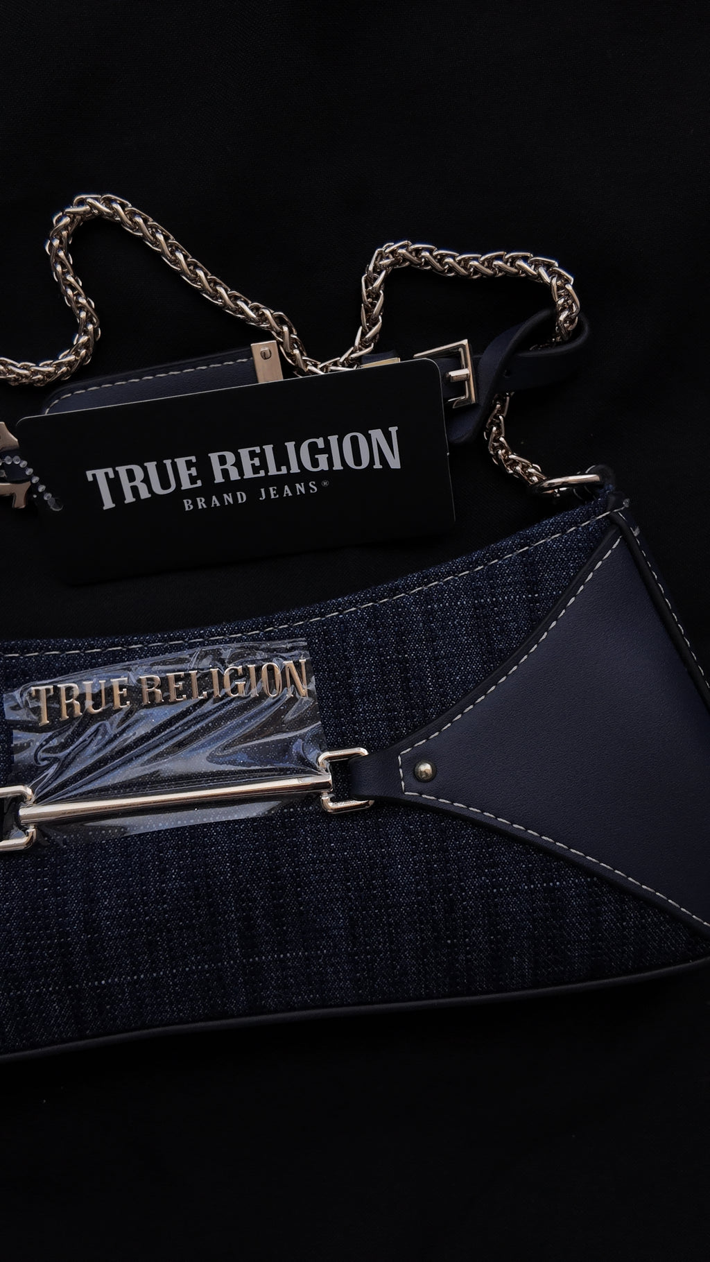 CARTERA TRUE RELIGION DENIM CON CADENA