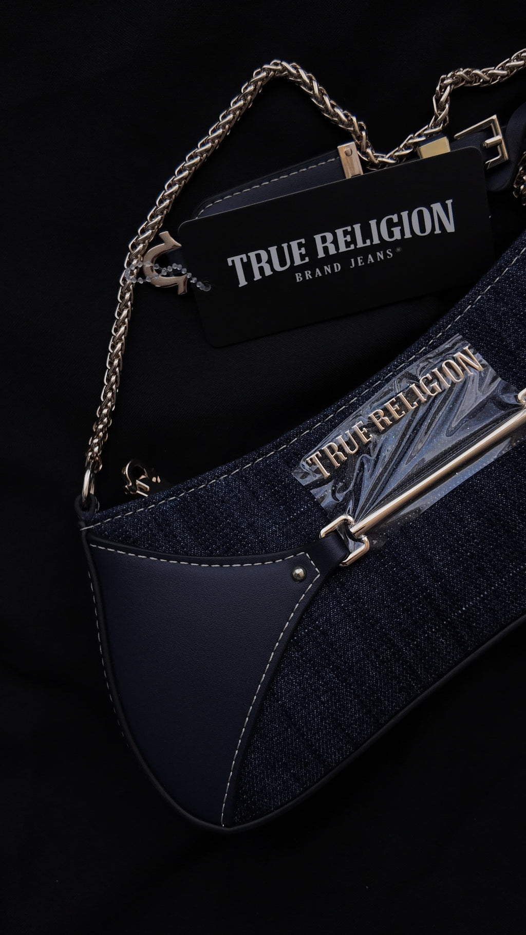 CARTERA TRUE RELIGION DENIM CON CADENA