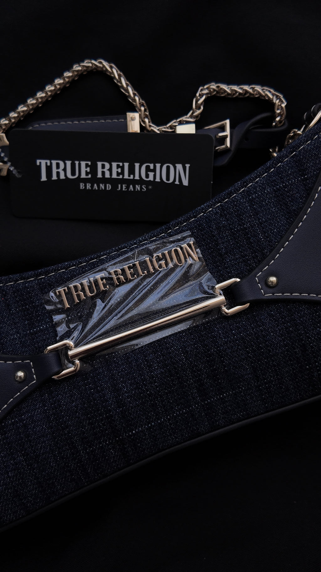 CARTERA TRUE RELIGION DENIM CON CADENA