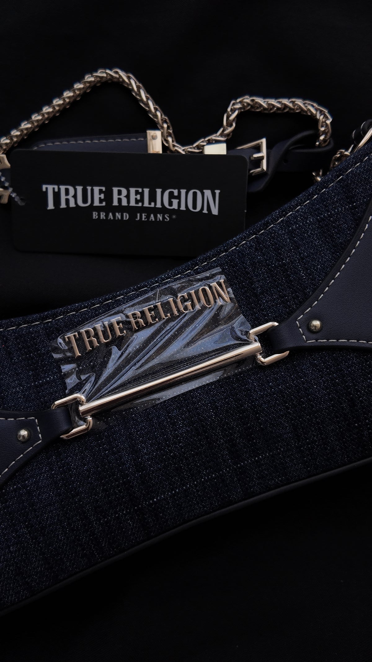 CARTERA TRUE RELIGION DENIM CON CADENA