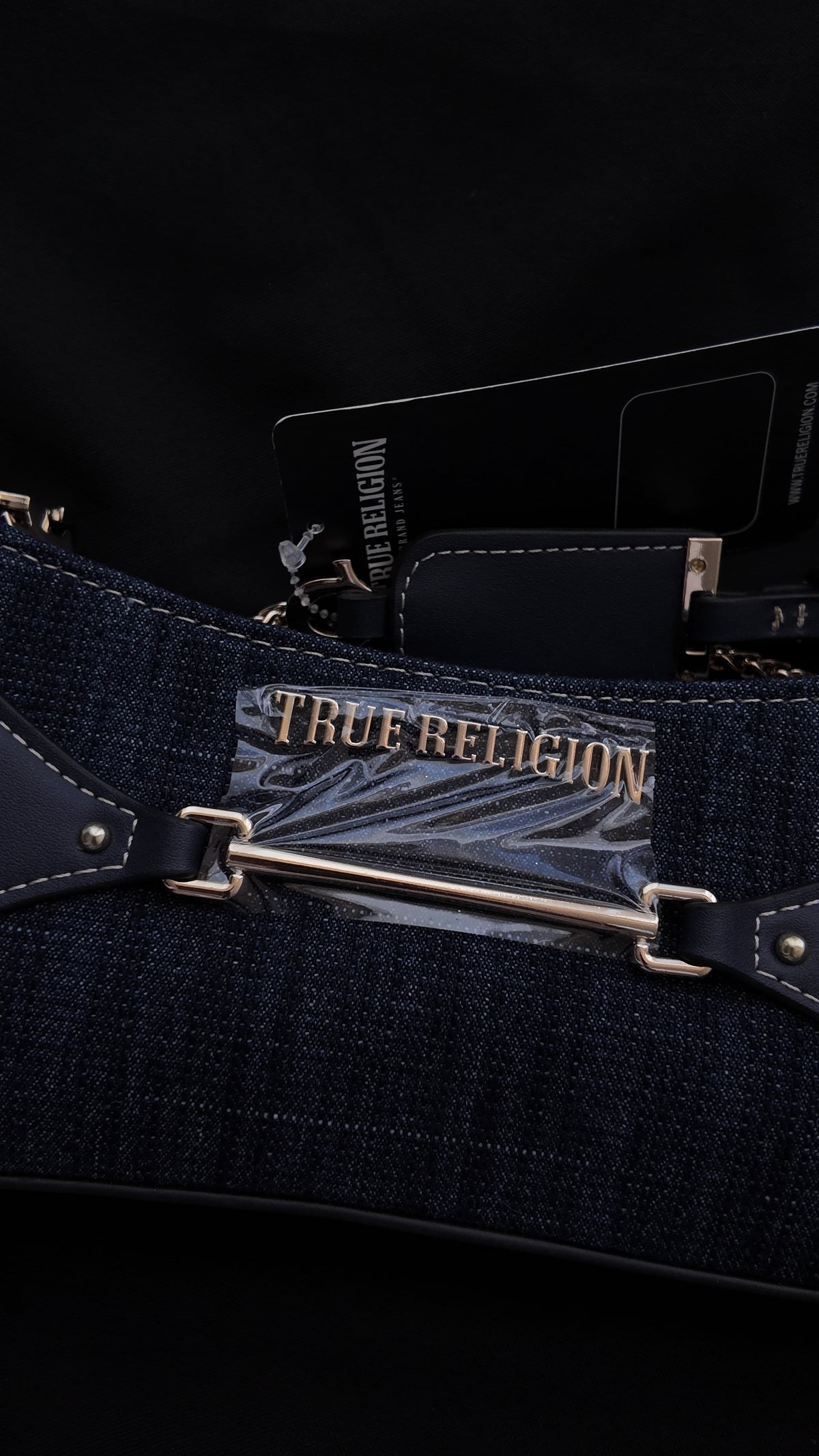 CARTERA TRUE RELIGION DENIM CON CADENA