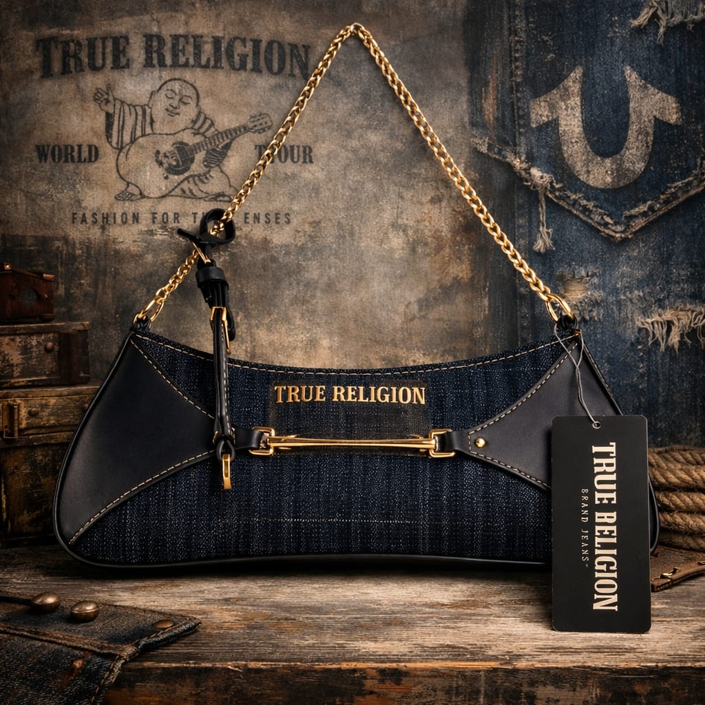 CARTERA TRUE RELIGION DENIM CON CADENA
