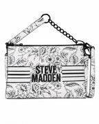 CARTERA STEVE MADDEN FLORAL BLANCO Y NEGRO